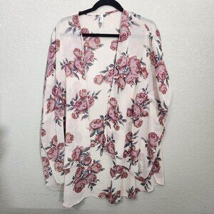 Live 4 Truth Womens Floral Open Front Sheer Cardigan Kimono Roses whimsy Fairy